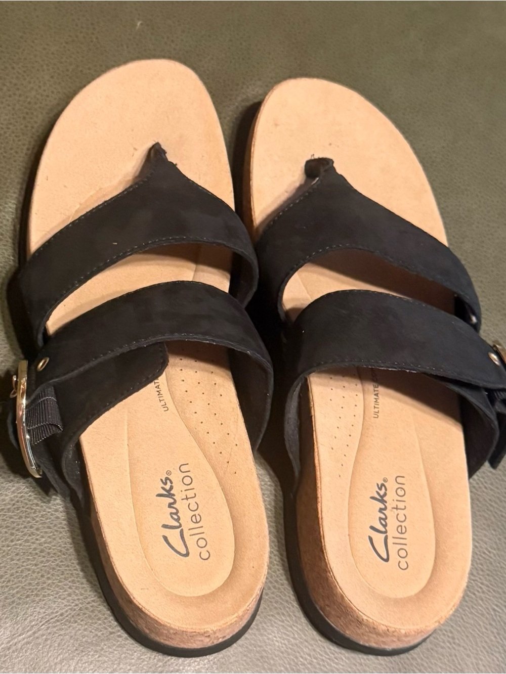 Clarks Double-Strap Toe-Thong Sandals, Size 8
